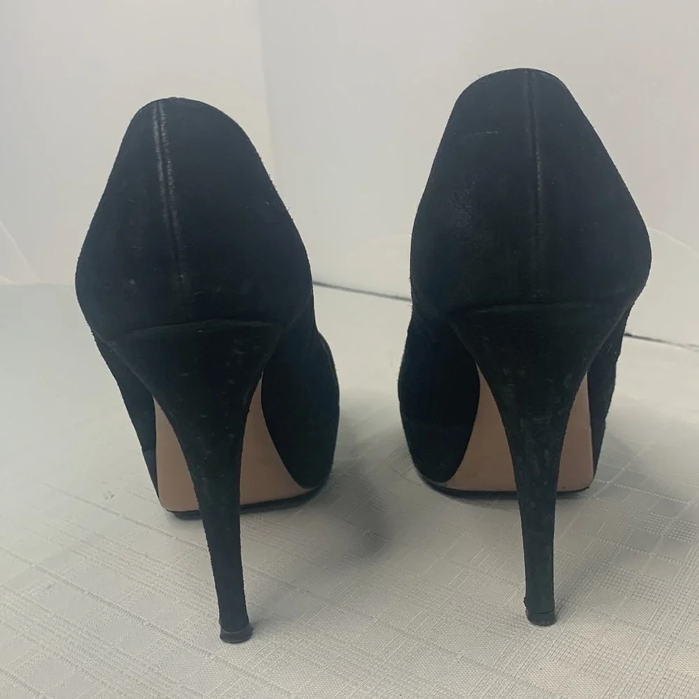 Prada black peep toe heels size 36
